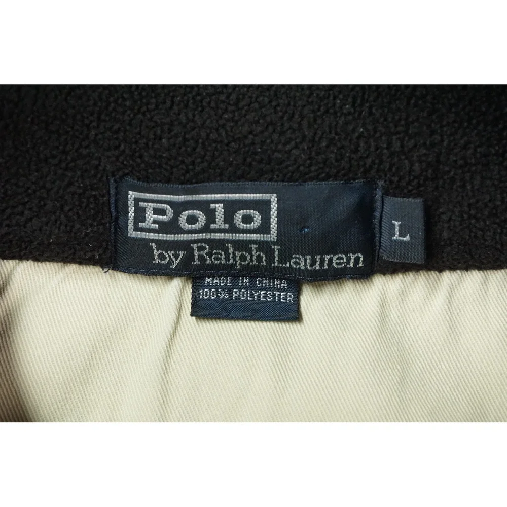 Vintage Polo‎ Ralph Lauren Fleece Sweater Mens Large Black Quarter Zip Pullover